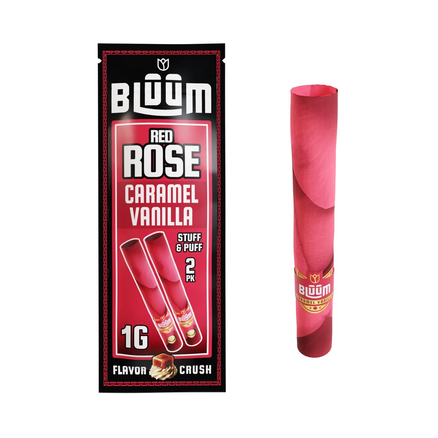 Photograph of product: Bluum - Red Rose Caramel Vanilla Flower Rolls 2pk