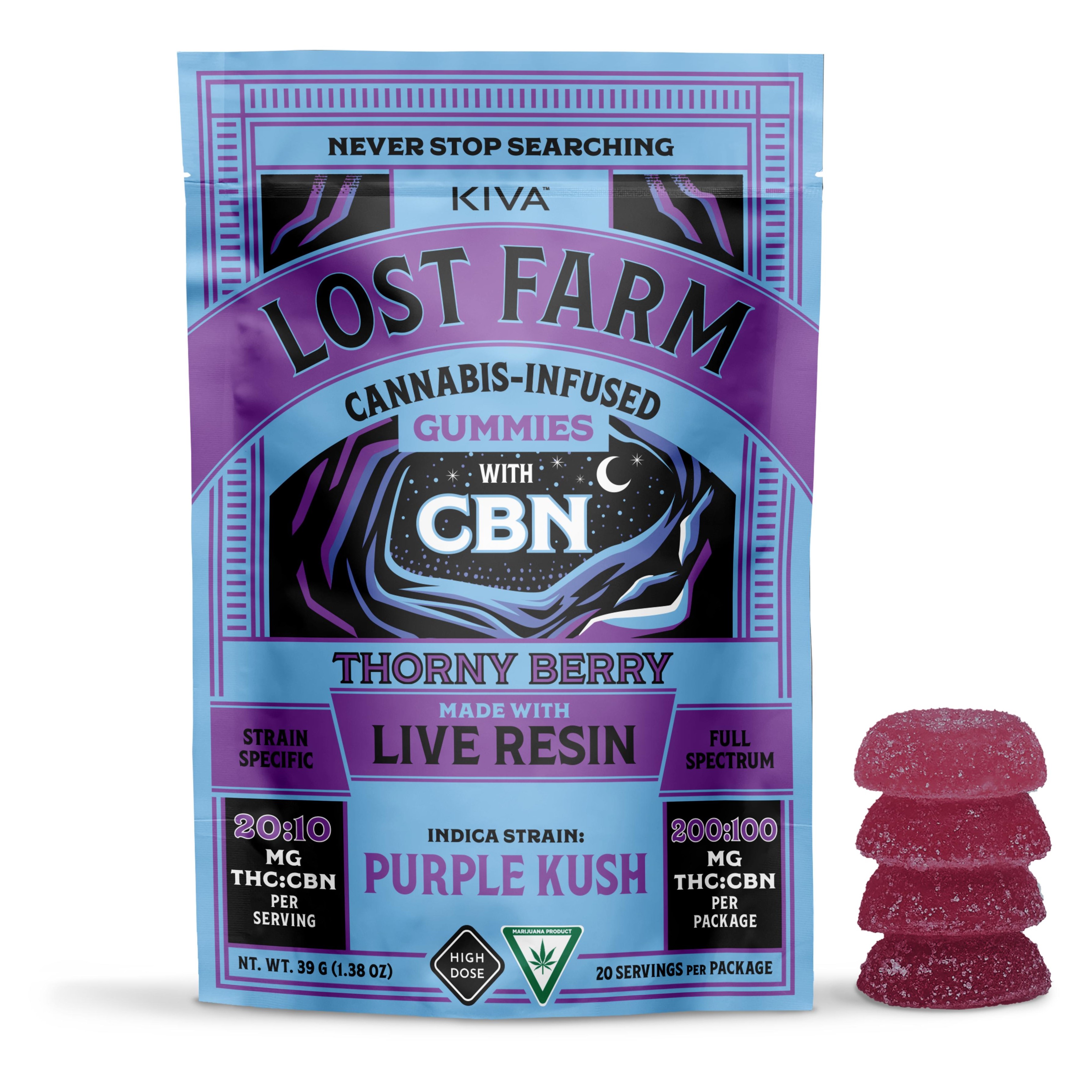 Photograph of product: Lost Farm Thorny Berry Live Resin Gummies | 200mg