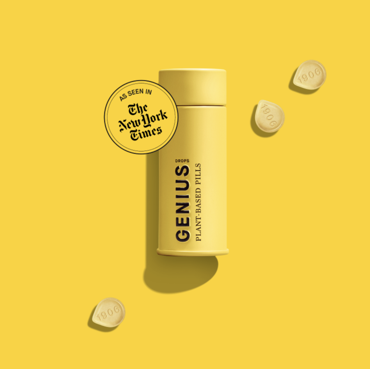 Photograph of product: 1906 | Genius Drops 1:1 CBD:TH-oui | Hybrid | 30pc
