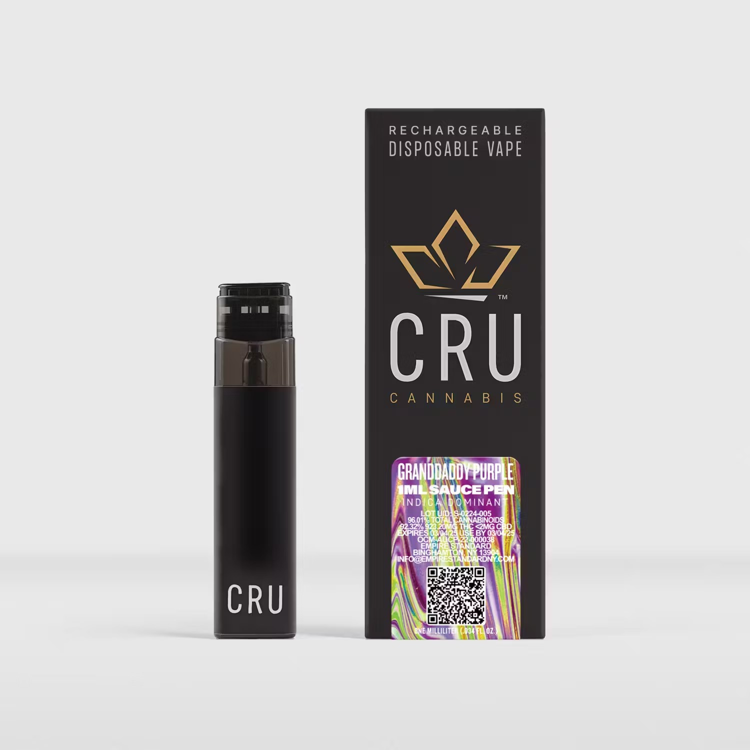 Photograph of product: CRU | Vape | Granddaddy Purple