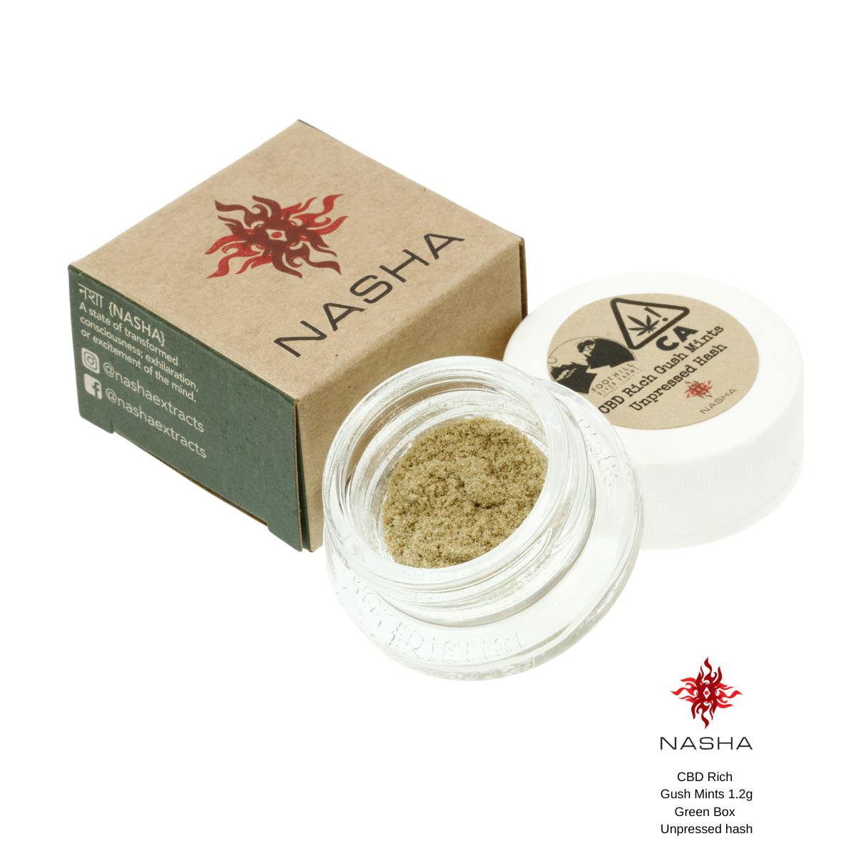 Photograph of product: CBD Rich Gush Mints 1.2g Green Unpressed au chocolat