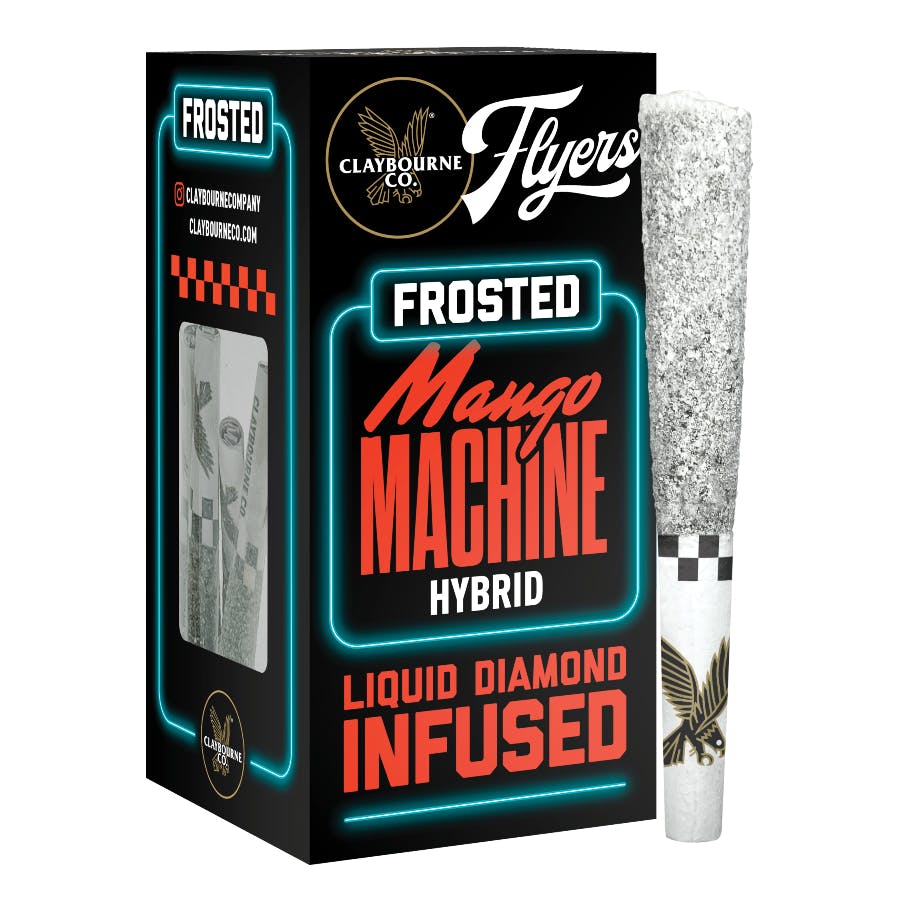 Photograph of product: Claybourne Co. - Mango Machine - 2.5G - Frosted Infused Pre Roll Pack