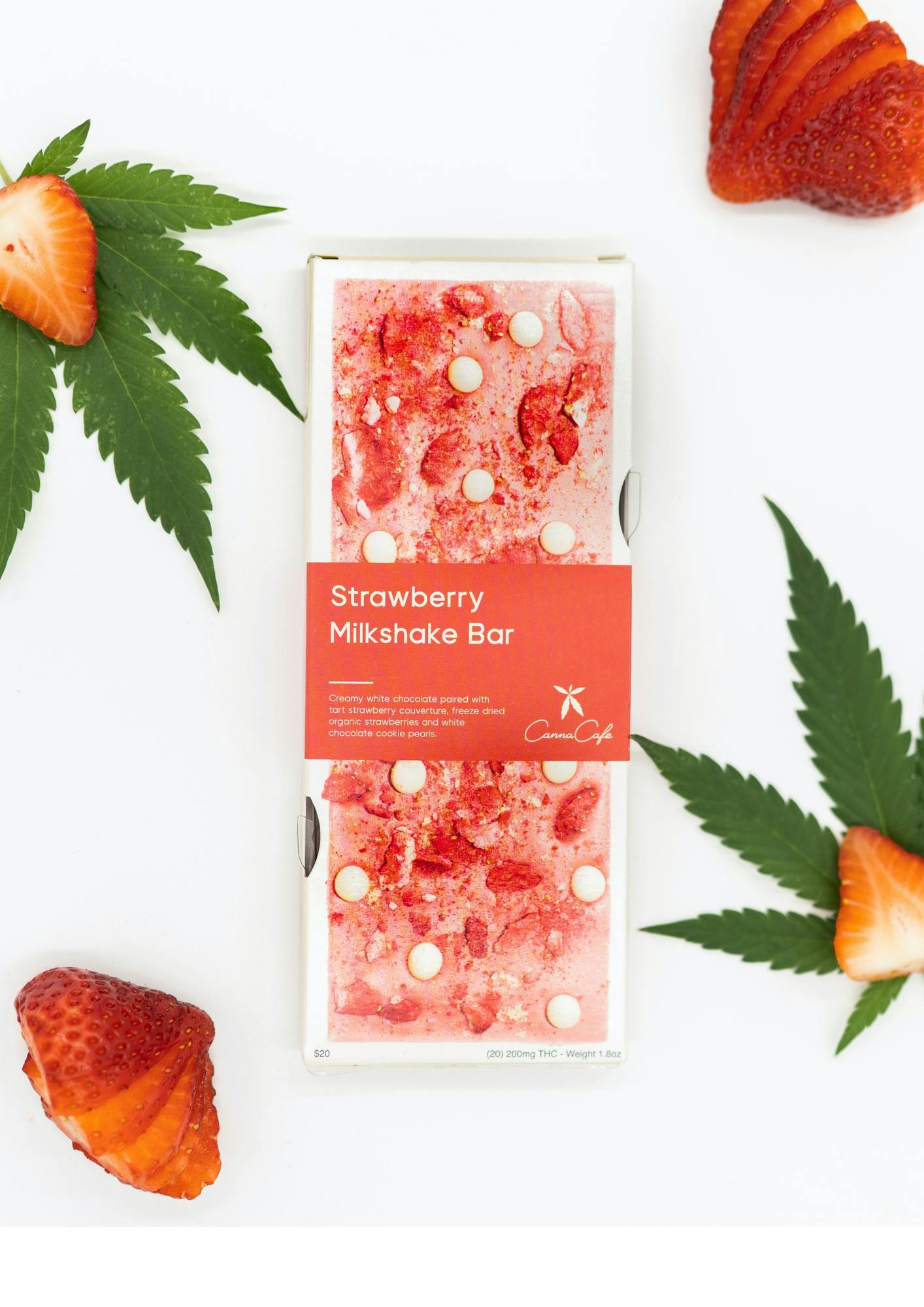Photograph of product: Canna Cafe|Strawberry Milkshake Bar|200mg