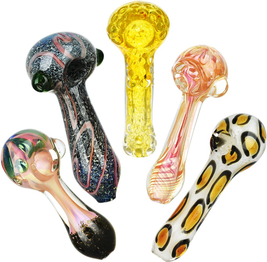 Photograph of product: Glass - Spoon Pipes - Heavy Ethers - Assorted 4.5"- 5.75"
