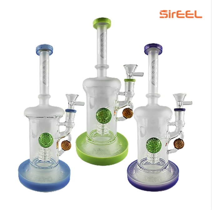 Photograph of product: SirEEL | Water Pipe | Etched 2xHoneycomb Marble Shower Rig | 9"