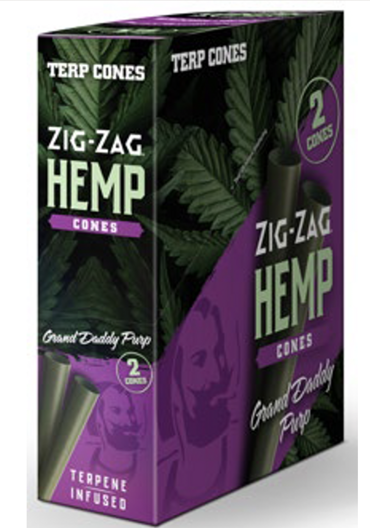 Photograph of product: ZIG-ZAG TERPENE INFUSED HEMP CONES GRAND DADDY PURP