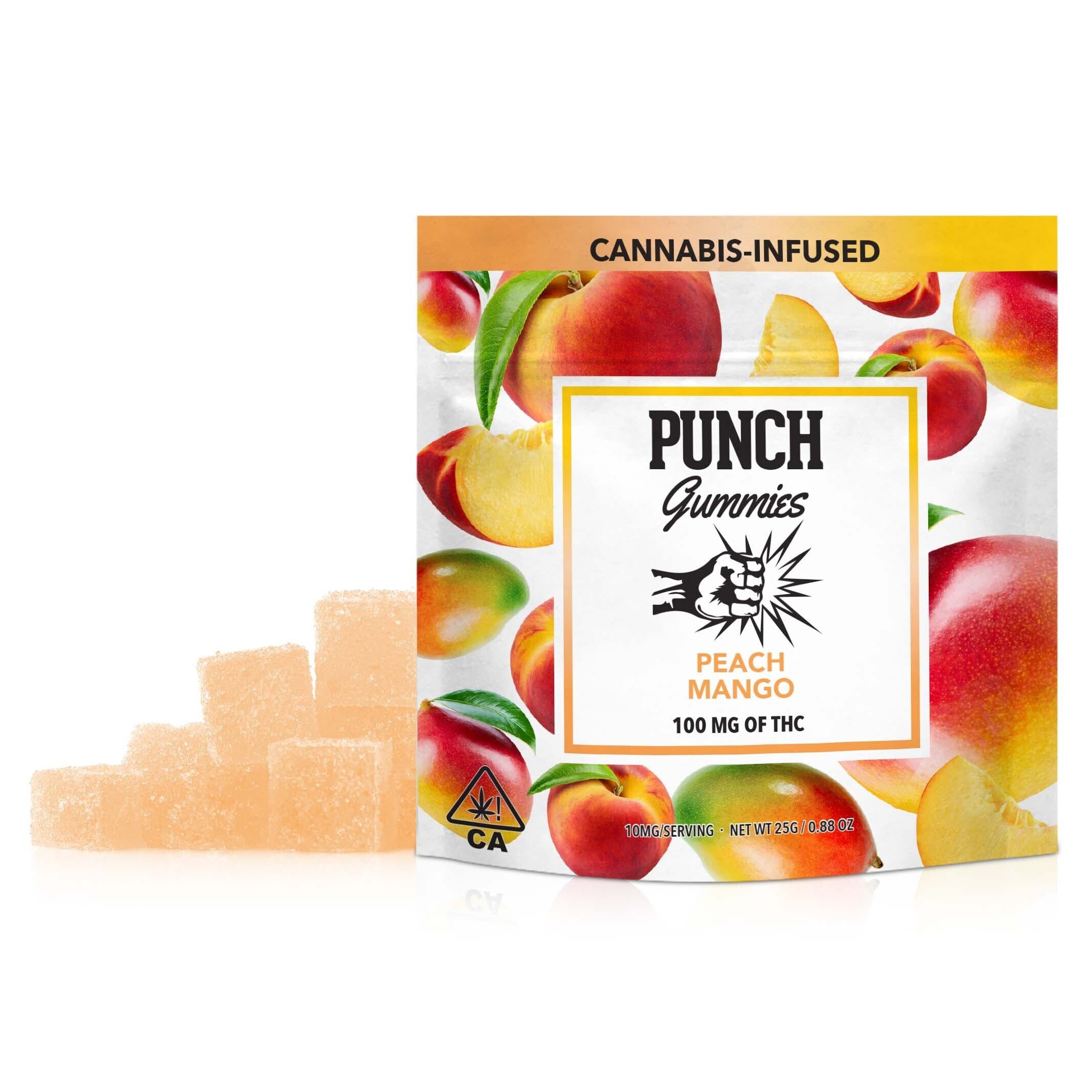 Photograph of product: 100mg Gummies - Peach Mango