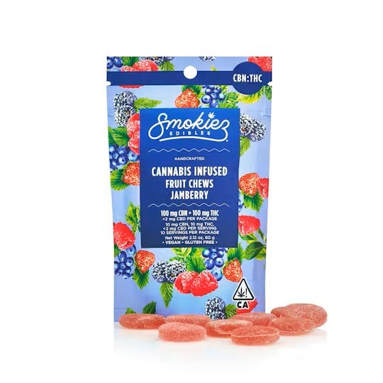 Photograph of product: Vegan - Jamberry Fruit Chews 1:1 CBN:TH-oui - 200mg