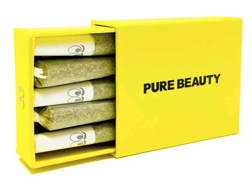 Photograph of product: Oui'd BABIES YELLOW BOX 0.35G PREROLL 10 PACK