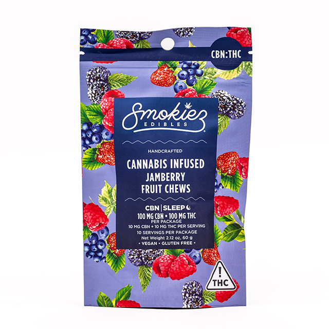 Photograph of product: 1:1 Thc/Cbn Jamberry Chews 100mg {218}