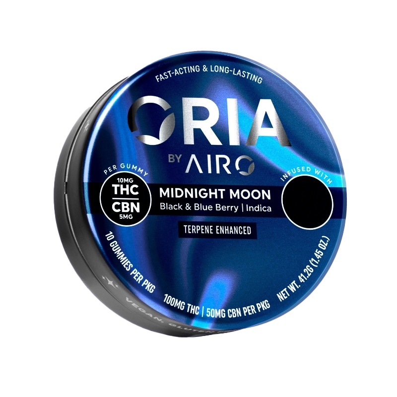 Photograph of product: Oria | Soft Lozenges | Midnight Moon | 2 TH-oui : 1 CBN | 10pk/100mg