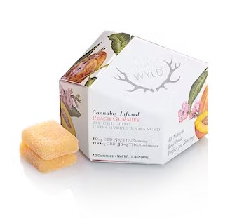 Photograph of product: 100mg (2:1) Peach Gummies