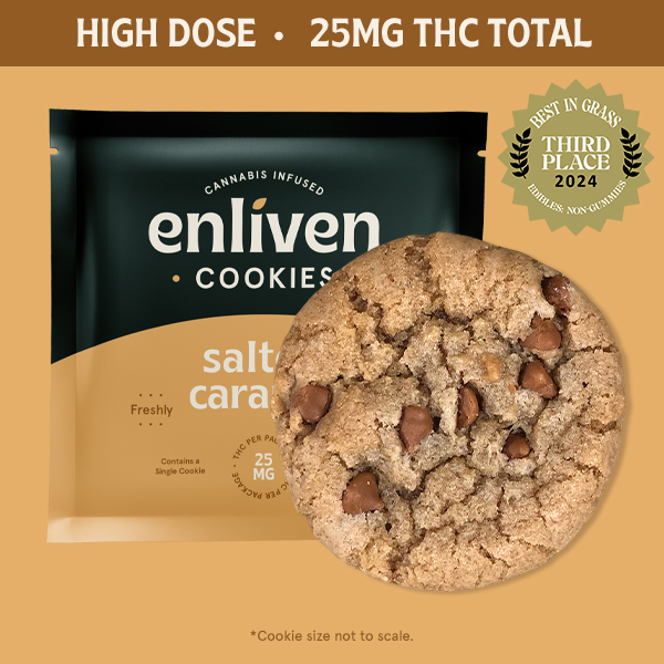 Photograph of product: ENLIVEN SALTED CARAMEL 2PK COOKIES 50MG