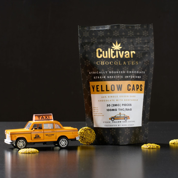 Photograph of product: Cultivar Chocolates | Yellow Caps | 100mg