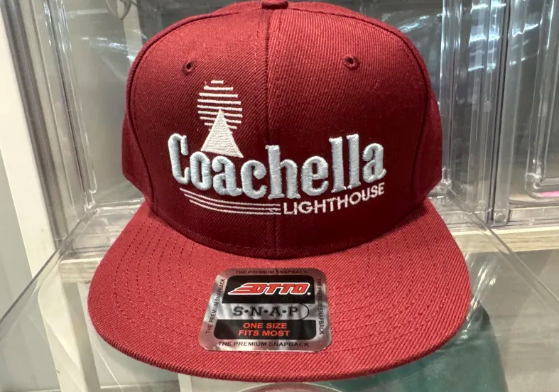 Photograph of product: Lighthouse | Bold Print | Snapback Hat Burgundy