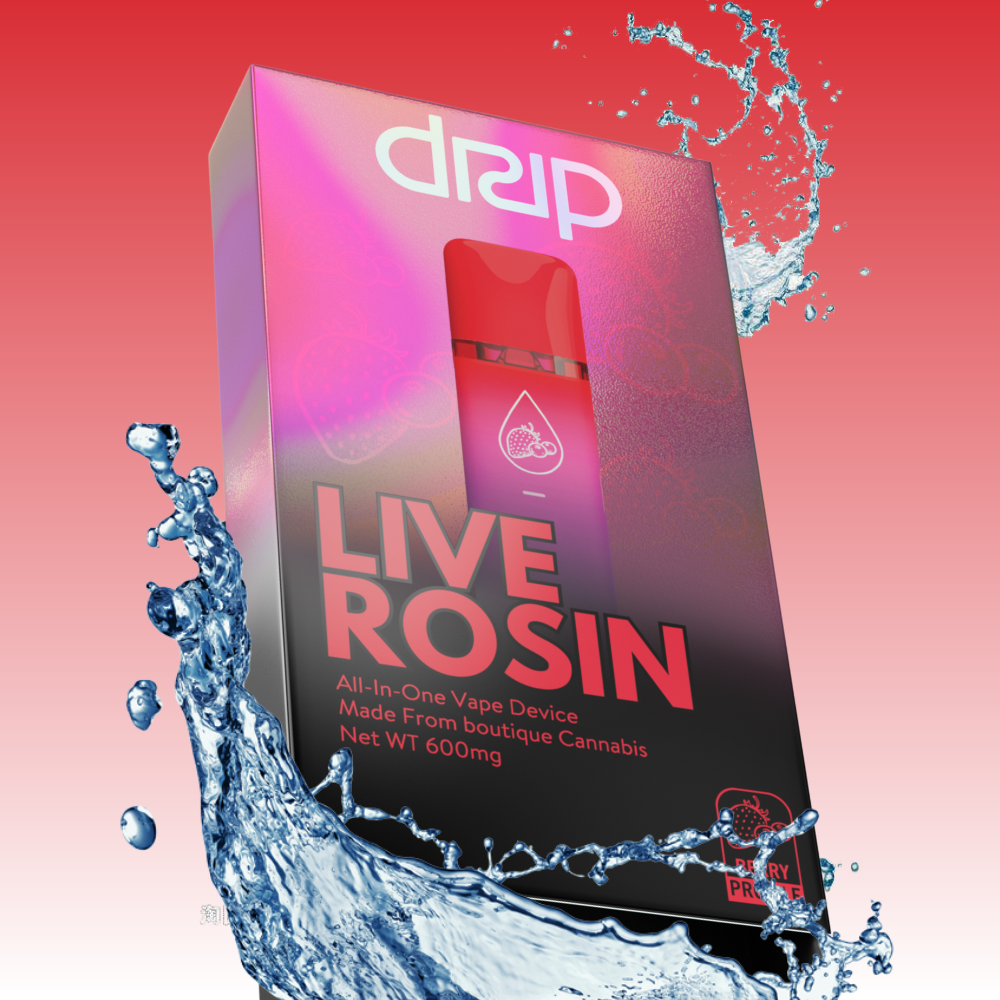 Photograph of product: (DRIP) Live Rosin AIO Vape - Berry 0.6g (Krypto Chronic)