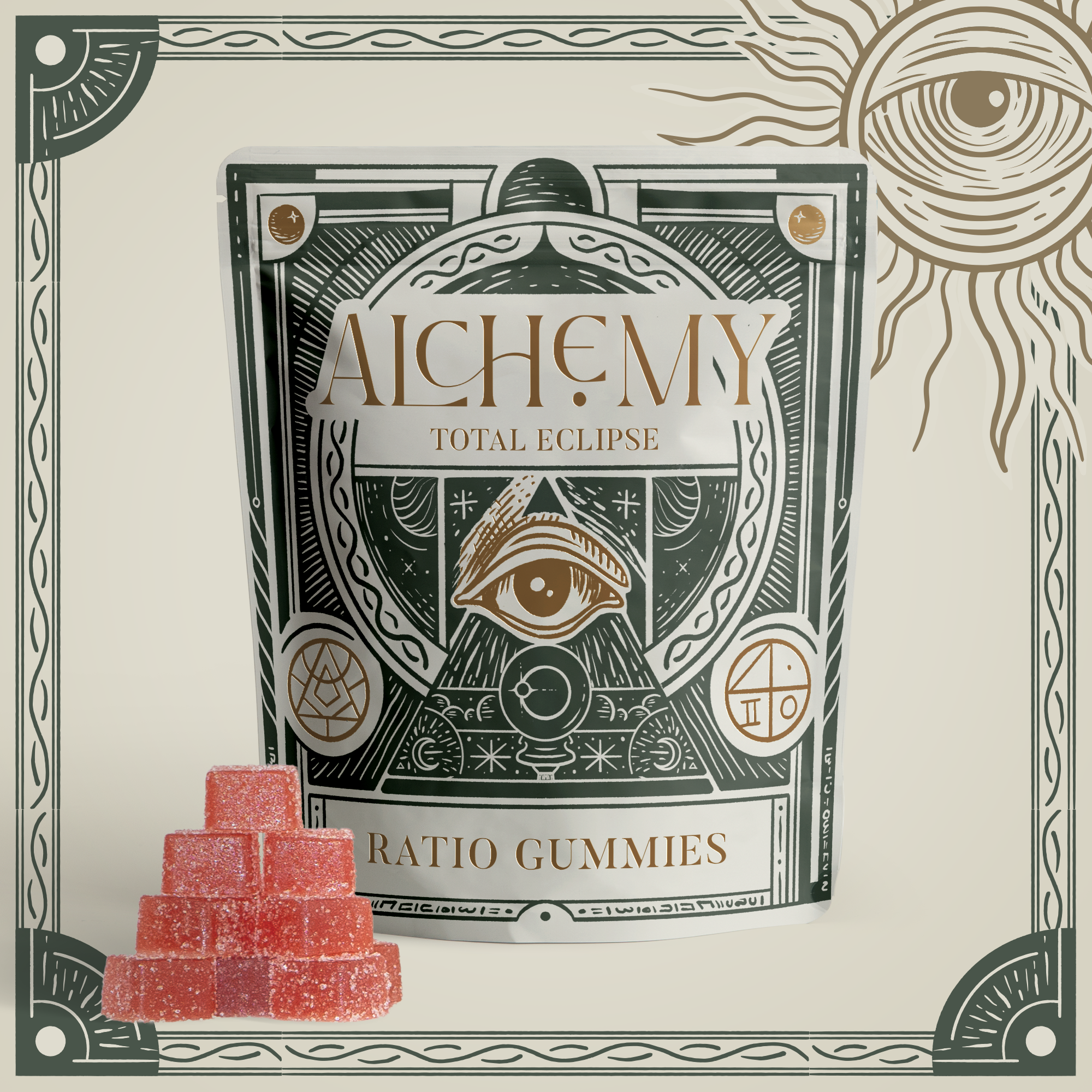 Photograph of product: Dragon Fruit | 5mg TH-oui: 40mg CBD | 20pk Gummies | Alchemy