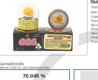 Photograph of product: 1G Budder Deathstar OG - Deathstar OG
