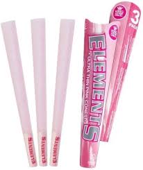 Photograph of product: Elements Cones - | King Size | Ultra Thin Pink | 3pk