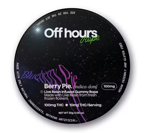 Photograph of product: Berry Pie (I) Blueberry Pie | Off Hours | Live Resin | 10 Pack Gummy Rope (100mg)