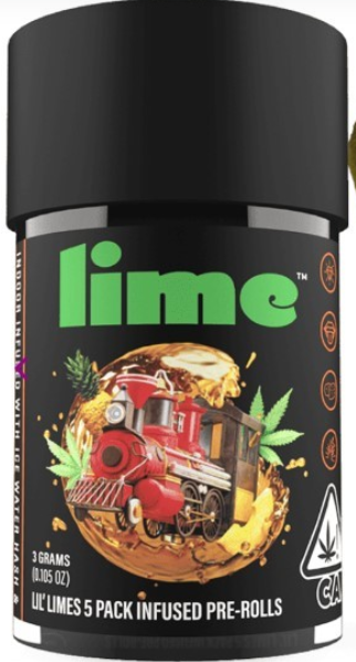 Photograph of product: 5pk Pineapple Express Infused Prerolls - Lime