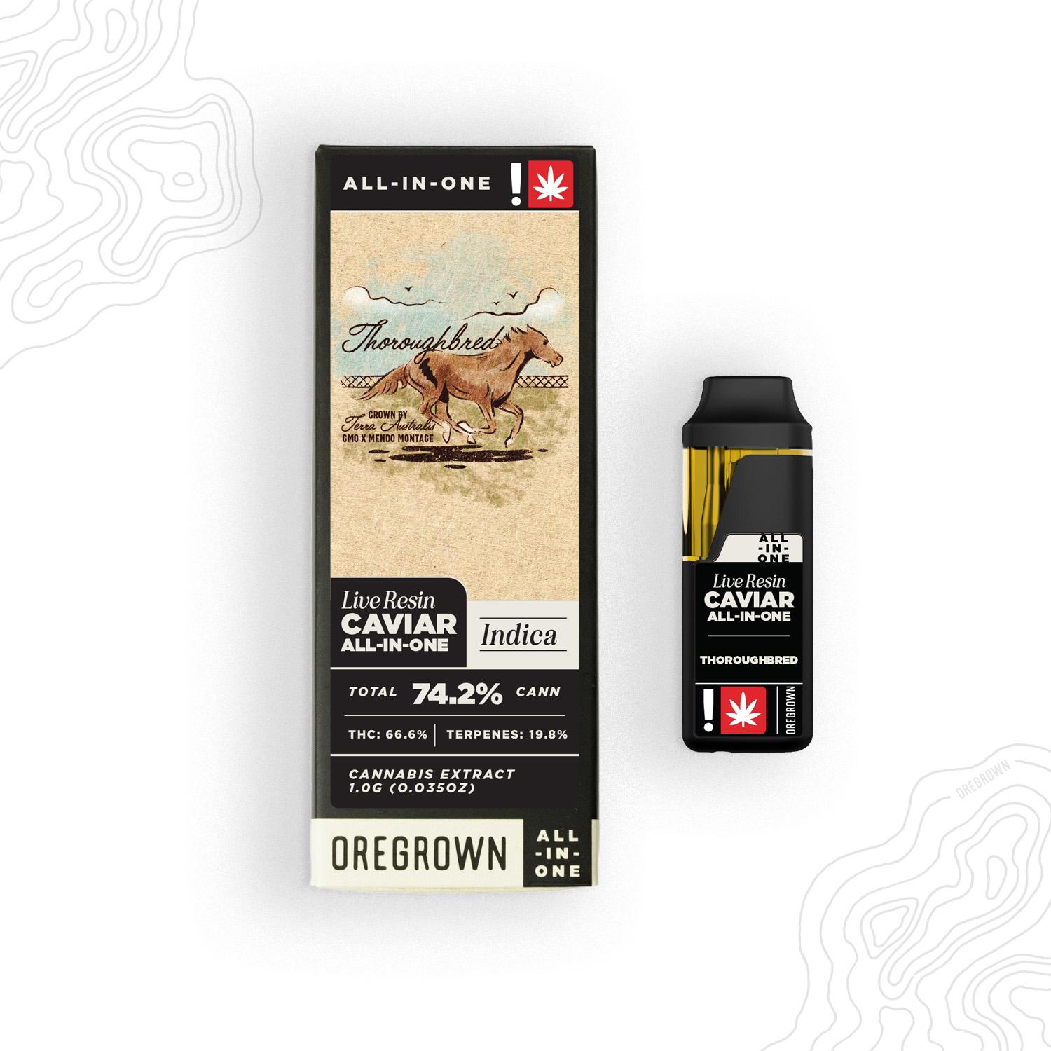 Photograph of product: Oregrown | Live Resin AIO | Thoroughbred