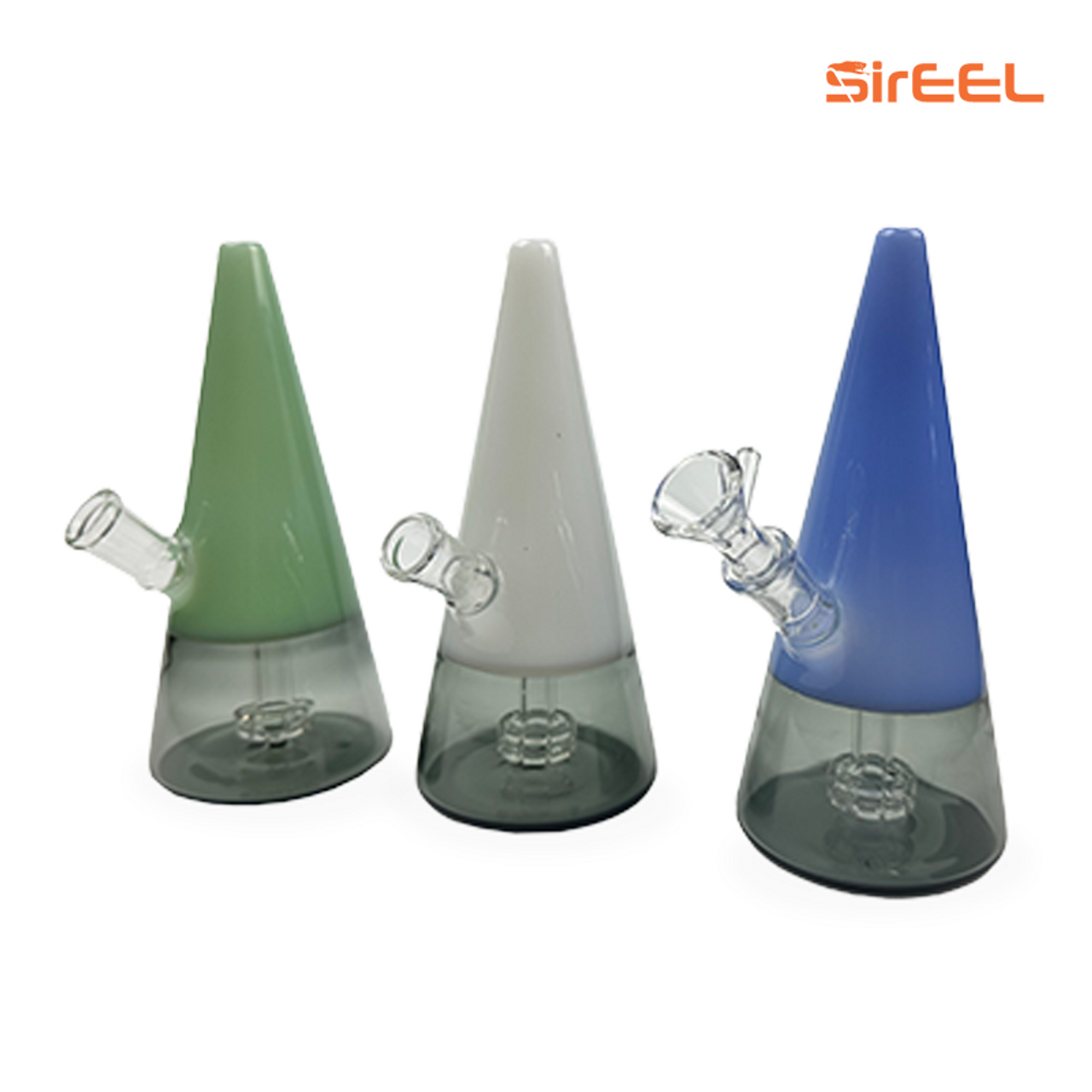 Photograph of product: 8" SirEEL Candy Cone Showerhead Bong with Flower Bowl | Assorted Colors