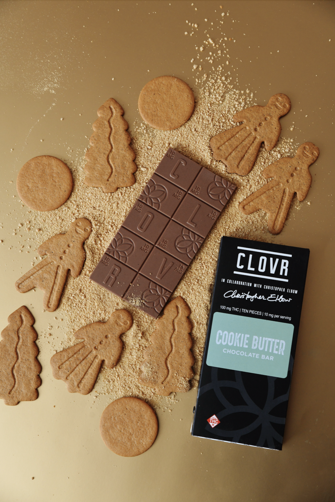 Photograph of product: Clovr-Chocolate Bar-100mg-10ct-Cookie Butter