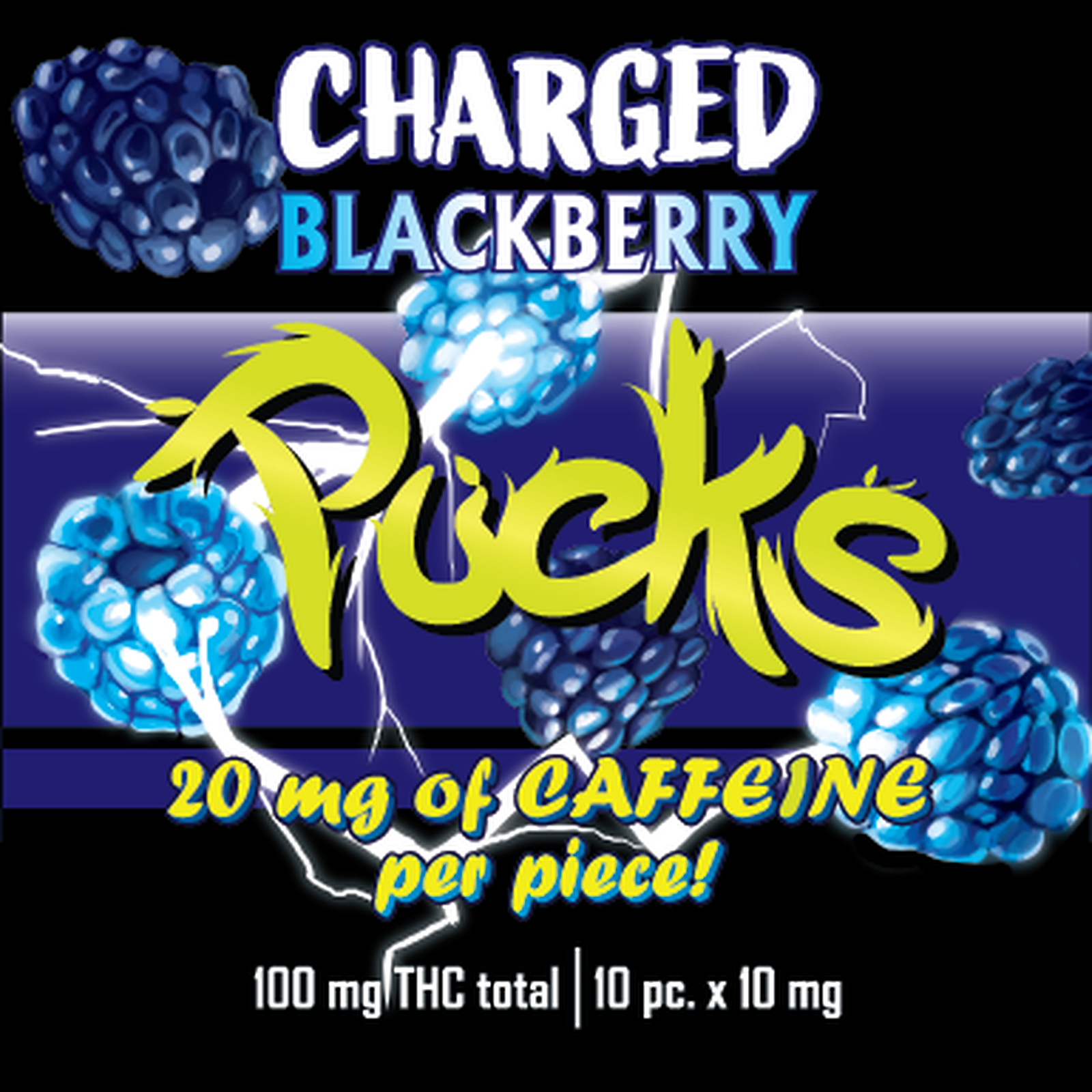 Photograph of product: Pucks Gummies 100mg - Charged
