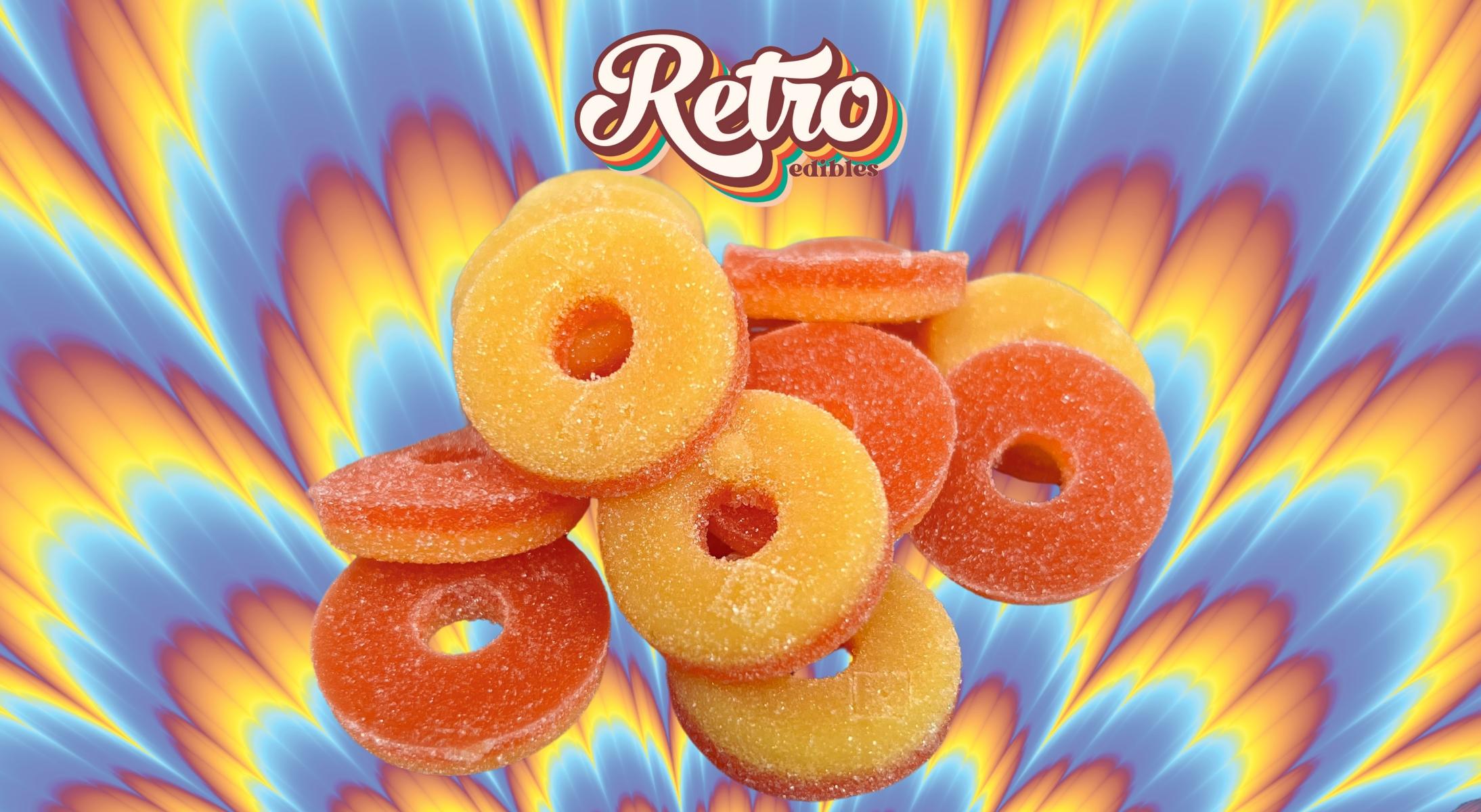 Photograph of product: Retro - Peach Rings - Gummies - 100 mg