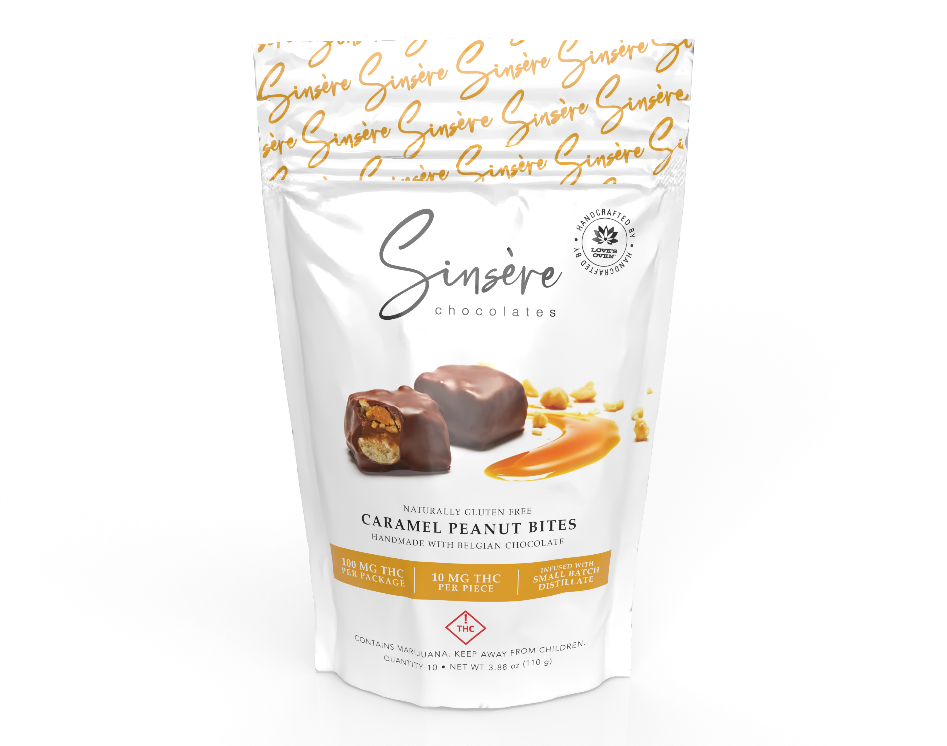 Photograph of product: Sinsere - Caramel Peanut Bites - 100mg