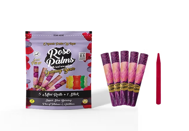 Photograph of product: Rose Palms Rose Mini Wraps 5 Pack - Gummy Bear