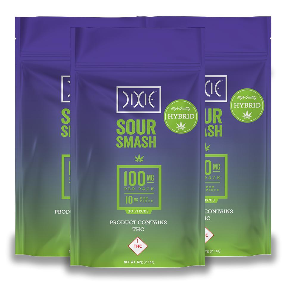 Photograph of product: Dixie 100mg TH-oui Gummies - Sour Smash (Hybrid)