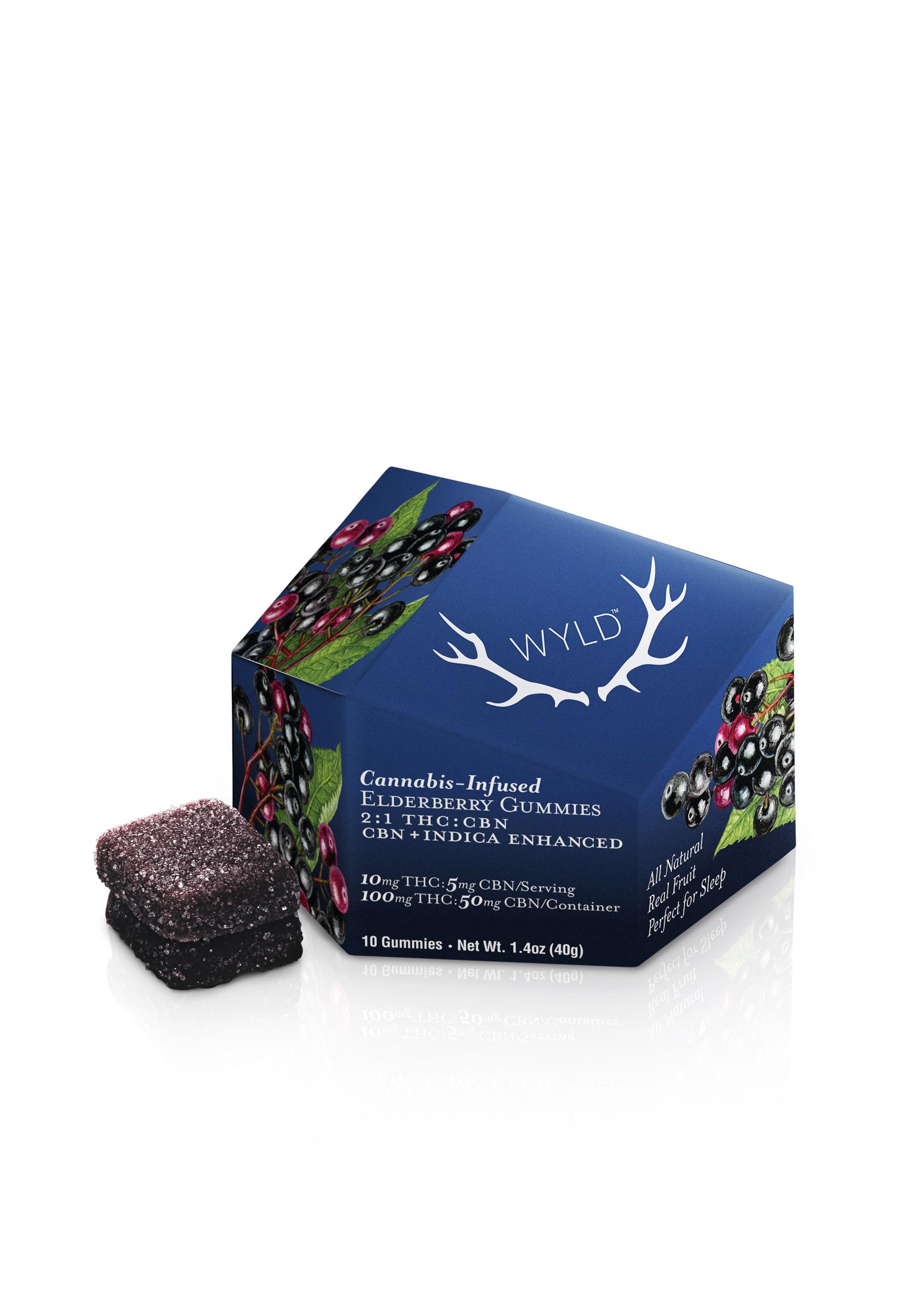 Photograph of product: Wyld 2:1 Elderberry Gummies (100mg Thc/50mg Cbn)