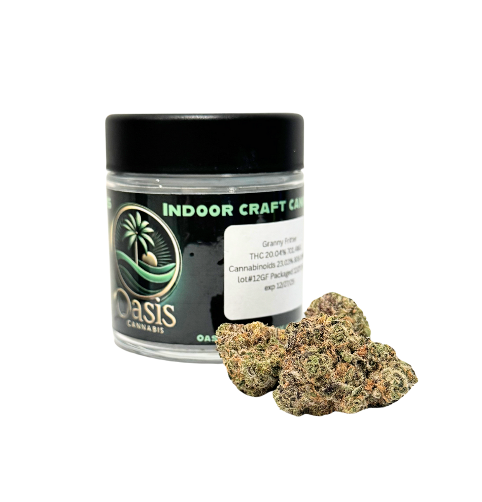 Photograph of product: Oasis Oui'd | Granny Fritter | Flower | Hybrid - 3.5g