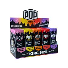 Photograph of product: Pop Cones Unbleached | Assorted Flavors | 1 1/4 Cones | 6pk