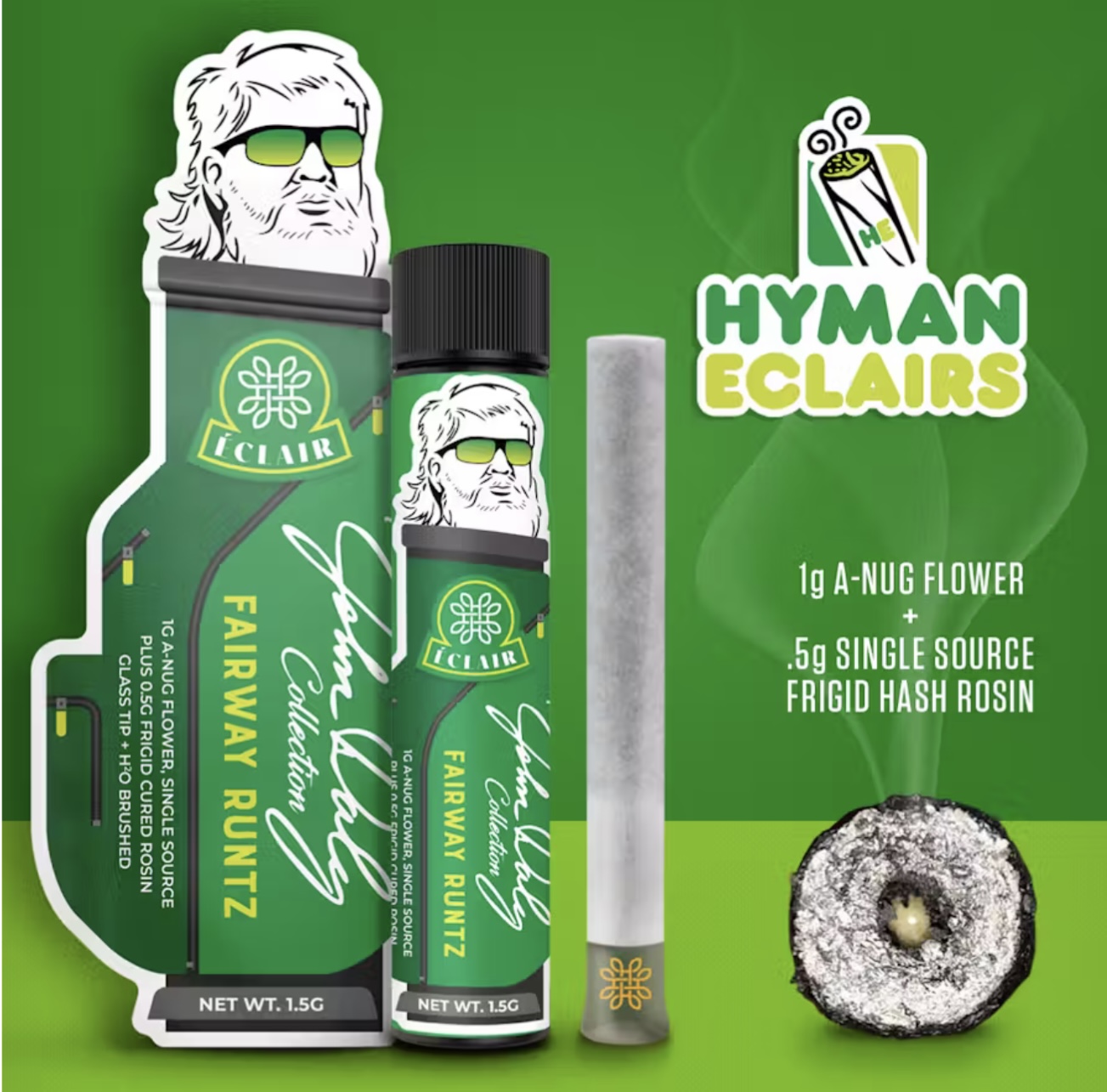 Photograph of product: HYMAN: Fairway Runtz Eclair 1.5G Infused Glass Tip Pre-Roll