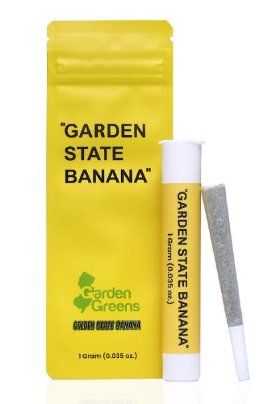 Photograph of product: Garden State Banana Pre-Roll 1g 1pk- Blueberry Banana