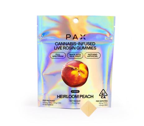 Photograph of product: Heirloom Peach | 100mg Live Rosin Gummies