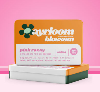 Photograph of product: Ayrloom | Pink Rozay | 5pk Pre-roll Pack