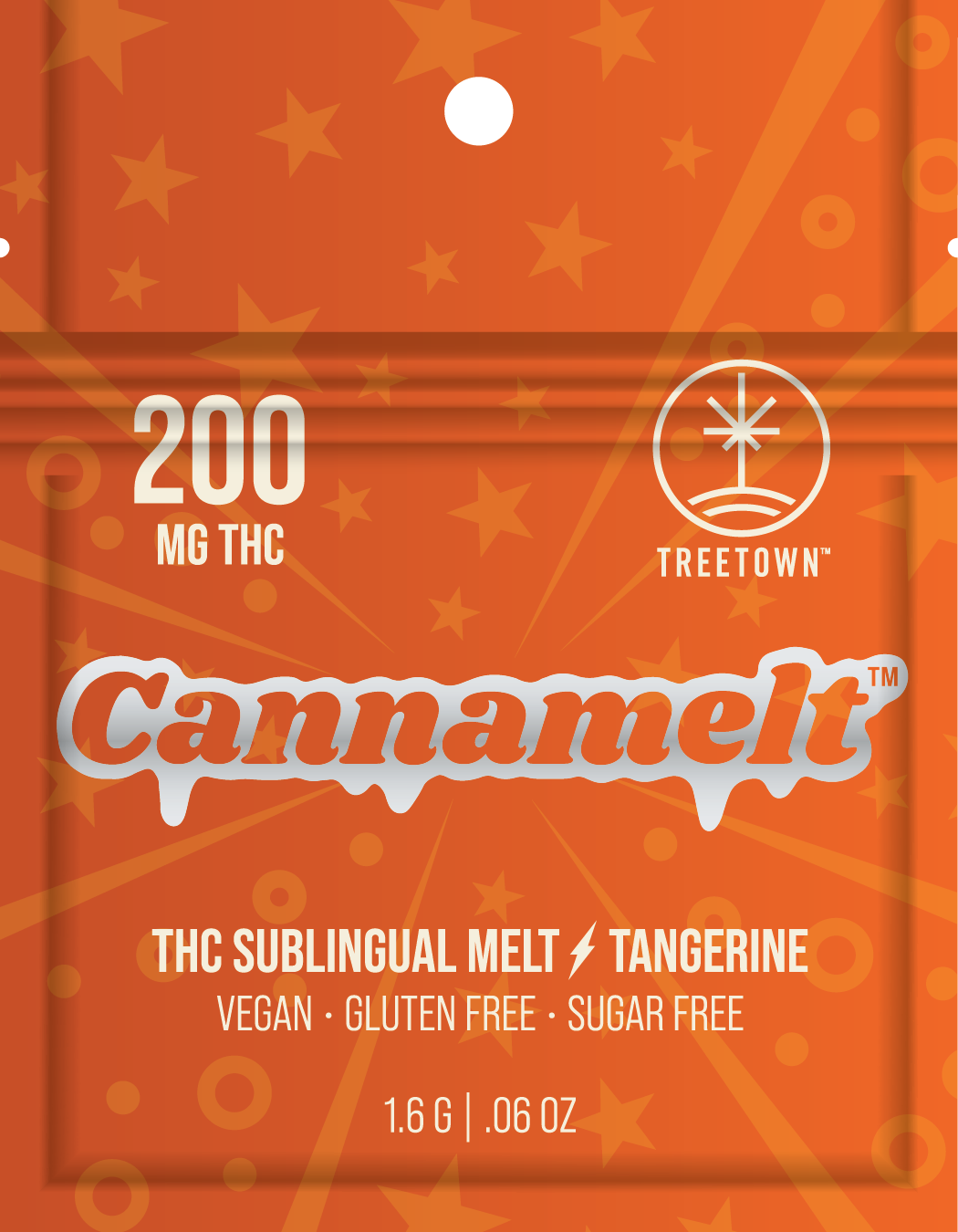Photograph of product: Tangerine Cannamelt | 200mg x 1pk | TreeTown