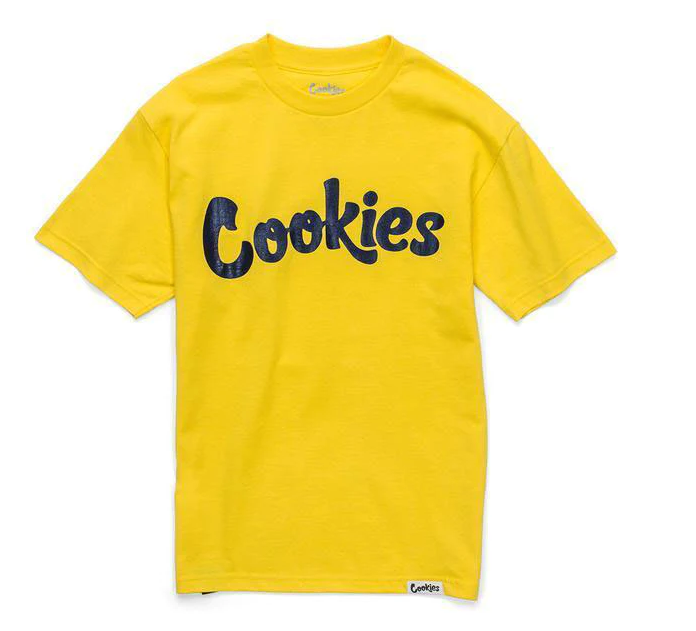 Photograph of product: Cookies - Original Mint Logo - Tee - Yellow/Navy
