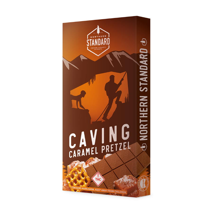 Photograph of product: Rec Northern Standard 100mg Chocolate - Caving Caramel Pretzel