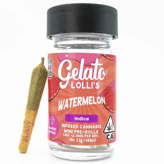 Photograph of product: Gelato Infused Mini Pre-roll Pack Watermelon Punch 3g - 