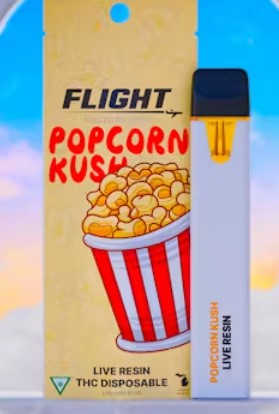 Photograph of product: Flight - Popcorn Kush Live Resin Disposable Vape
