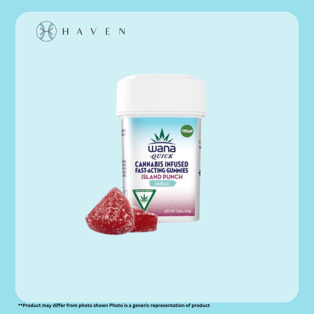 Photograph of product: 10mg Quick Island Punch Indica Chews (10pack) | Wana