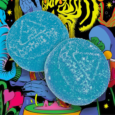 Photograph of product: Blue Raz Pineapple 10:1 (I) | 20pk | 20mg | Gummies | Sapura