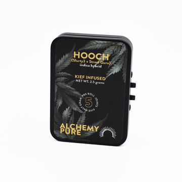 Photograph of product: Alchemy Pure | Hooch | .5g | 5pk | Kief Infused Preroll