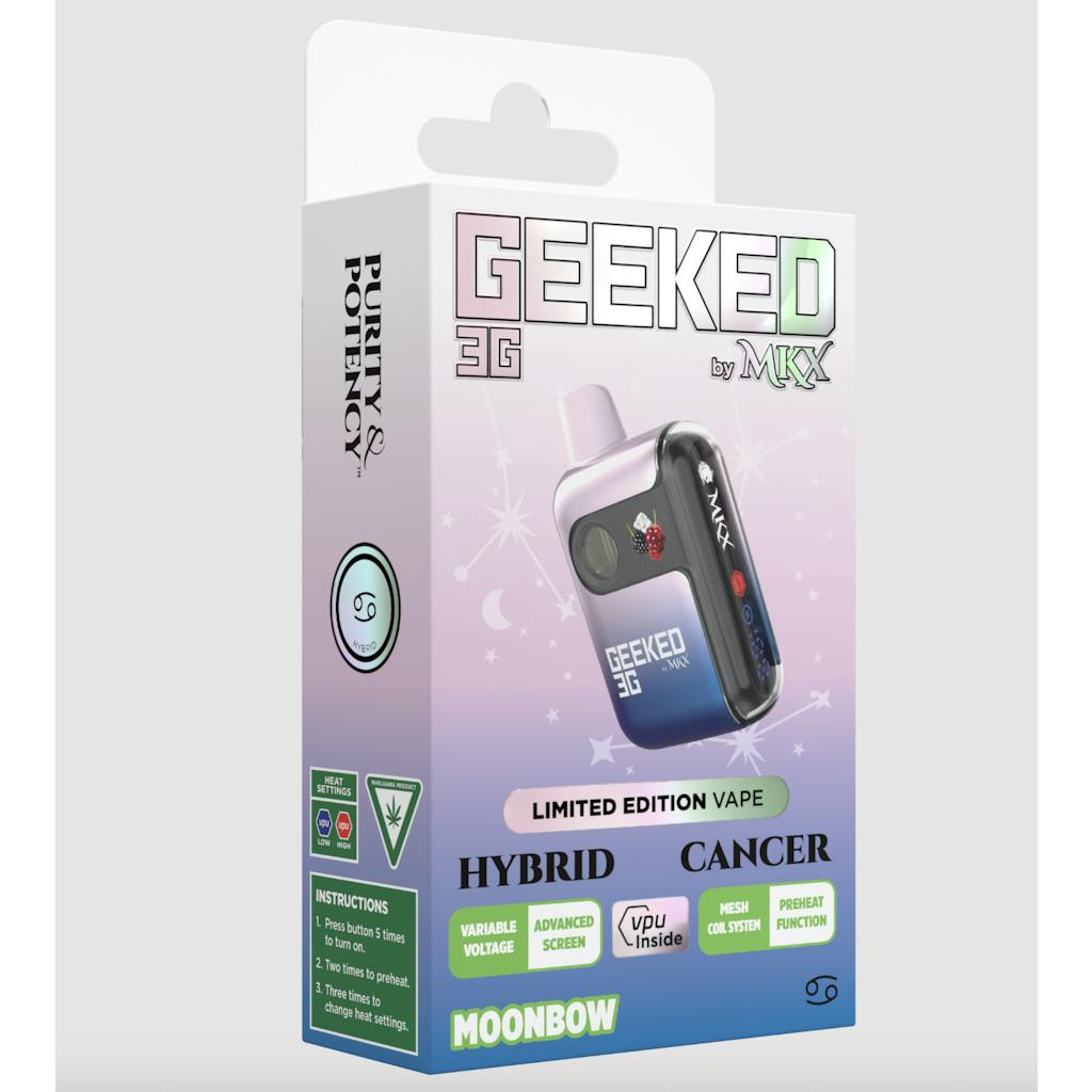 Photograph of product: Geeked - 3g Disposable - Moonbow Hybrid