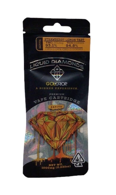 Photograph of product: Gold Drop - Strawberry Lemon Tart 1g Liquid Diamonds Cartridge